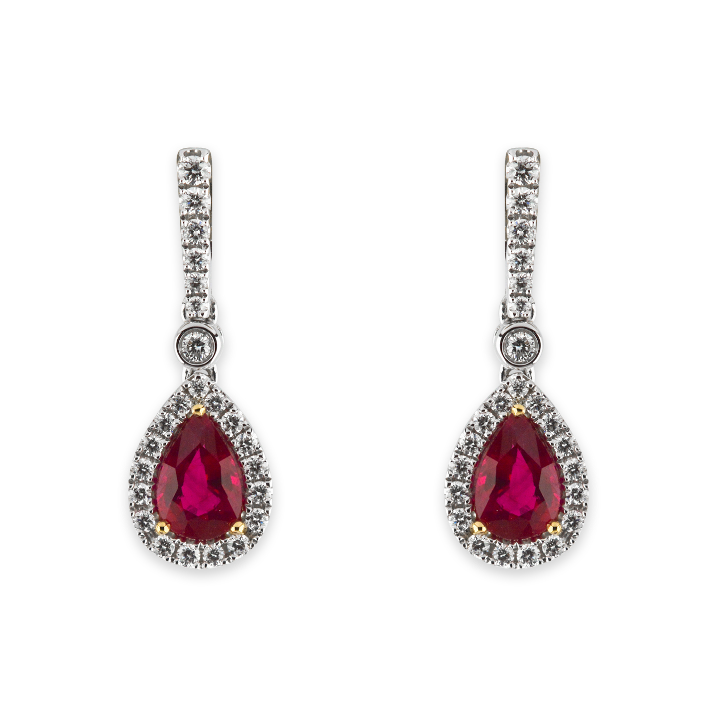 BEARDS Ruby and Diamond Drop Earrings