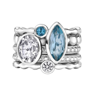 DOWER & HALL Serenity Twinkle Ring Stack