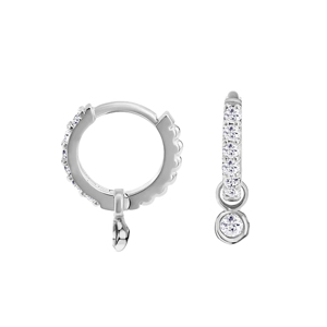 DOWER & HALL White Sapphire Dewdrop Charm Story Hoops