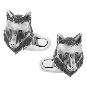 Montblanc Rudyard Kipling Wolf Head Silver Cufflinks