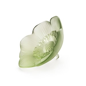 Lalique Green Crystal Small Anemone Sculpture