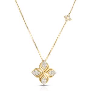 Roberto Coin ARABESQUE FLOWER PENDANT WITH DIAMONDS