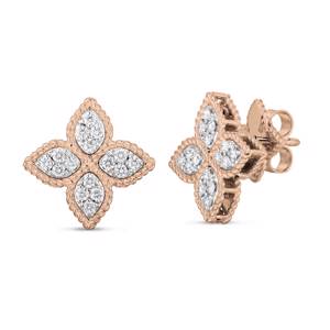 Roberto Coin PRINCESS FLOWER EARRINGS WITH DIAMONDS Medium