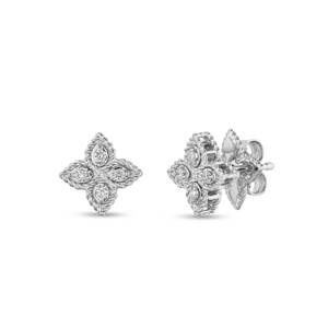 Roberto Coin PRINCESS FLOWER EARRINGS WITH DIAMONDS Small