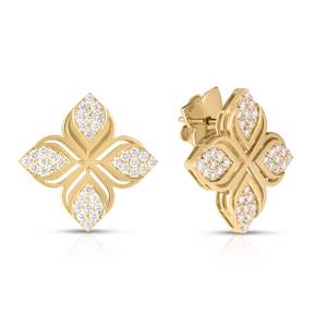 Roberto Coin ARABESQUE FLOWER EARRINGS WITH DIAMONDS