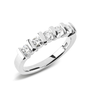 Beards Platinum 5-Stone Diamond Eternity Ring