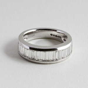 Beards Channel Set Emerald Cut Diamond Half Eternity Ring