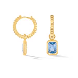 Dower & Hall Blue Topaz Humbug Huggie Charm Hoops