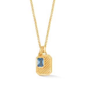 Dower & Hall Blue Topaz Octagon Humbug Necklace