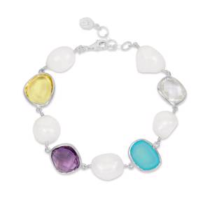 Dower & Hall 'Candy' Gemstone & Pearl Pebble Bracelet
