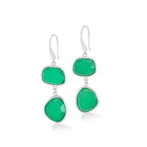 Dower & Hall Green Onyx Pebble Drop Earrings