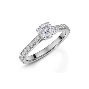 Provenance LILY Platinum Round Brilliant Cut Diamond Engagement Ring 0.50ct