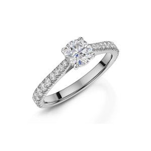 Provenance LILY Platinum Round Brilliant Cut Diamond Engagement Ring 0.70ct