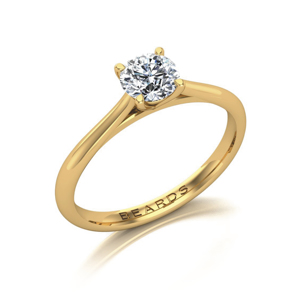 Beards Four-Claw Classic Engagement Ring 0.50ct 18k Yellow Gold