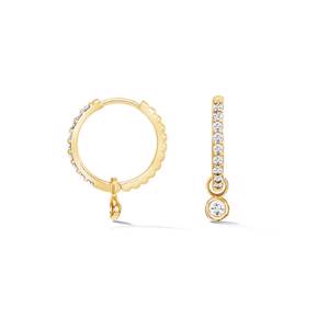 DOWER & HALL White Sapphire Dewdrop Charm Story Hoops