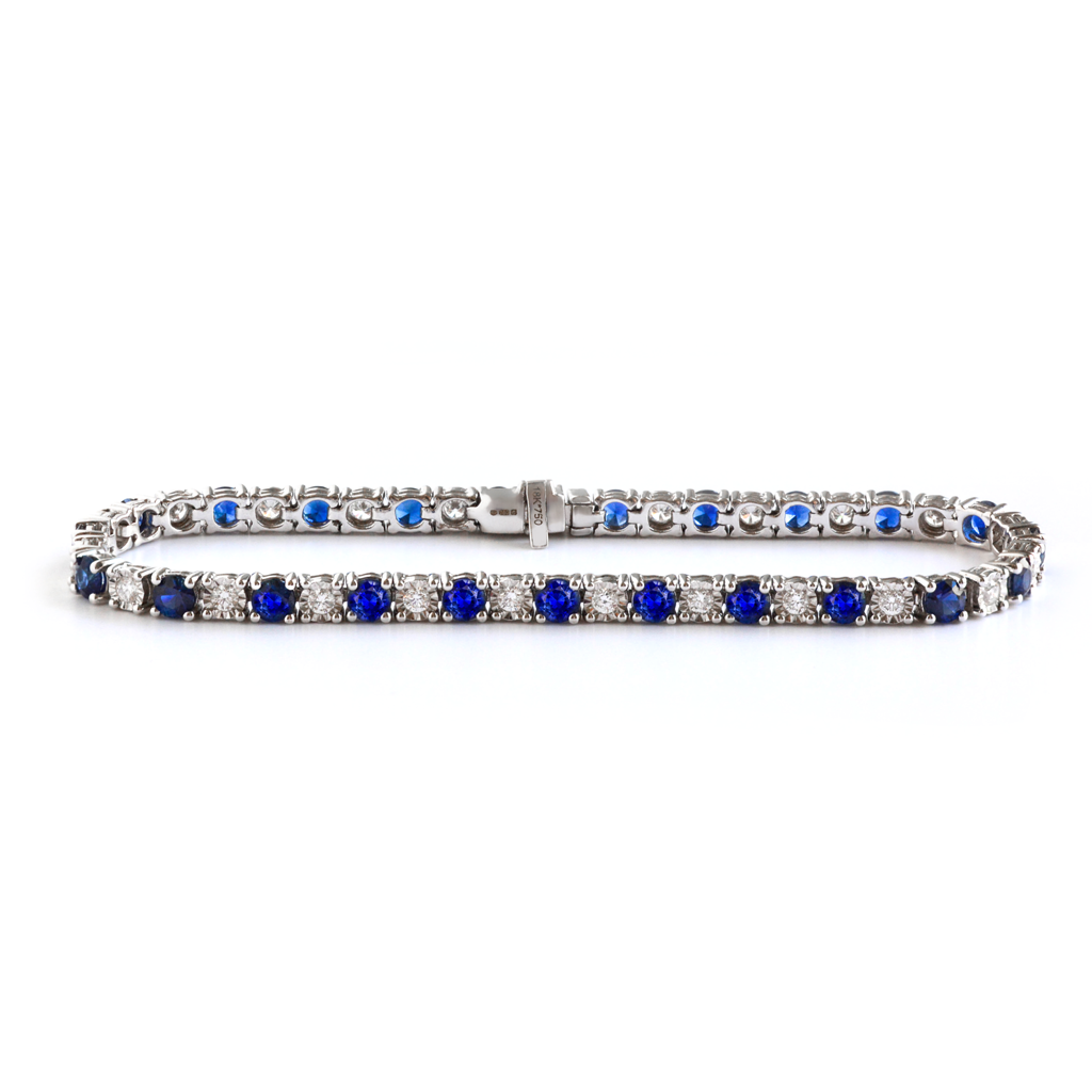 Beards Sapphire and Diamond Line Bracelet - F712