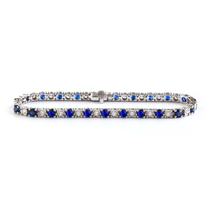 Beards Sapphire and Diamond Line Bracelet
