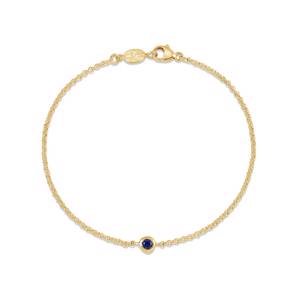 Dower & Hall Single Blue Sapphire Dewdrop Chain Bracelet