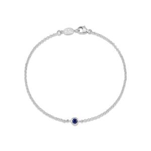 Dower & Hall Single Blue Sapphire Dewdrop Chain Bracelet