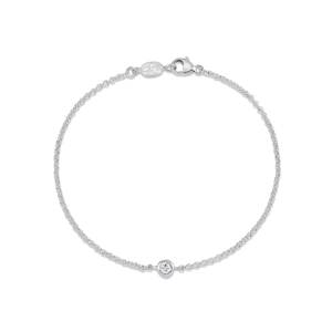 Dower & Hall Single White Sapphire Dewdrop Chain Bracelet