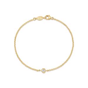 Dower & Hall Single White Sapphire Dewdrop Chain Bracelet